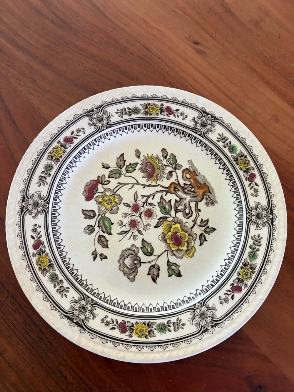 Vintage Dorset brown multicolor dinner plate by wood & sons 10 inch